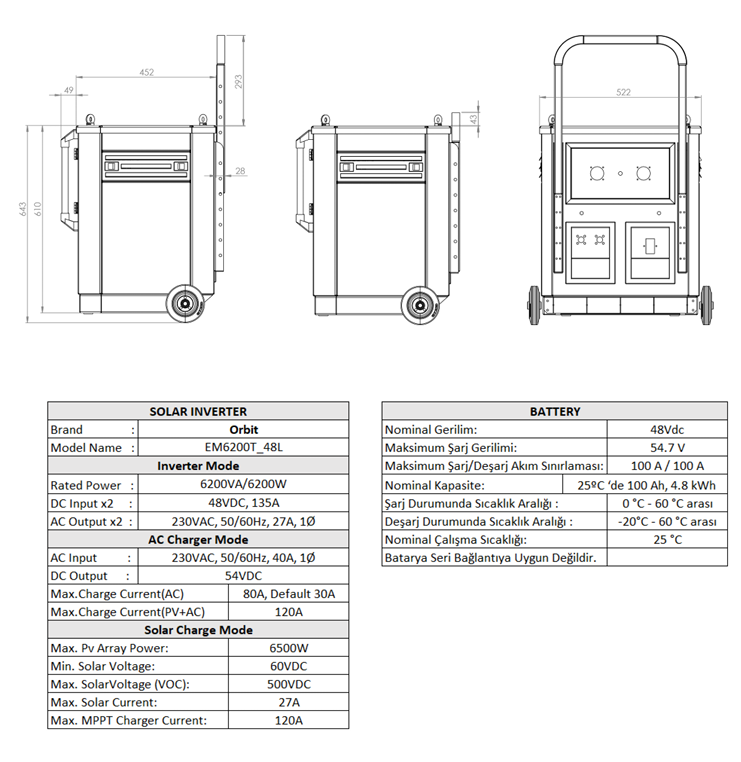 ORBİT 48 V 100 AH ALL İN ONE TAŞINABİLİR ESS - Görsel 5
